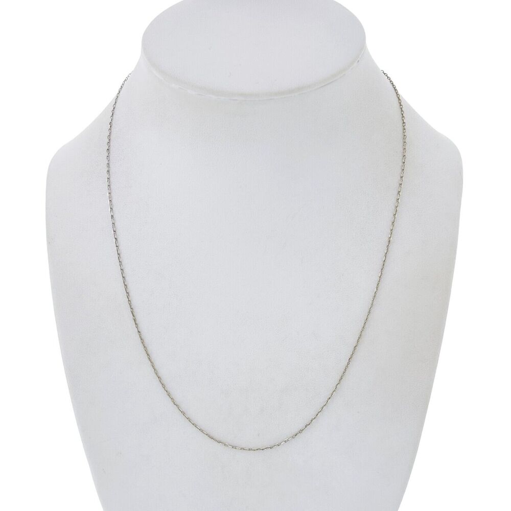 Estate MJI Sterling Silver 925 1.1mm Chain Link Necklace 18"